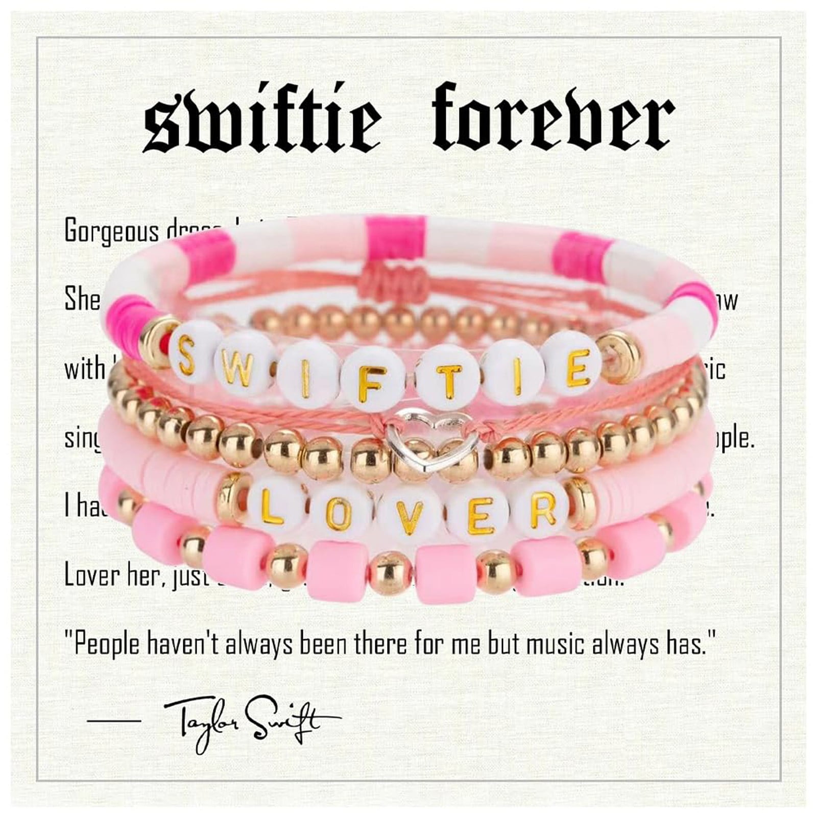 TIPTOE&KISS Taylor Inspired Bracelet for Women Swiftie Outfit Jewelry Music  Lover Fan Gifts Friendship Bracelets All too well 1989 Reputation Fearless