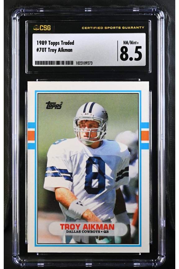 1989 Topps Traded Troy Aikman #70T HOF Rookie RC CGC 8.5