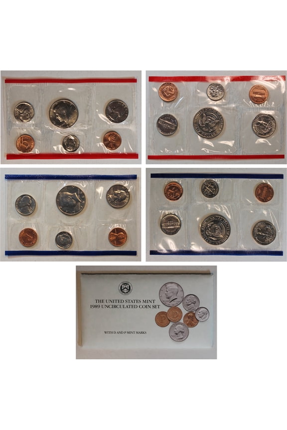 1989 U.S. Mint Set 10 Coins Collectible OGP Set