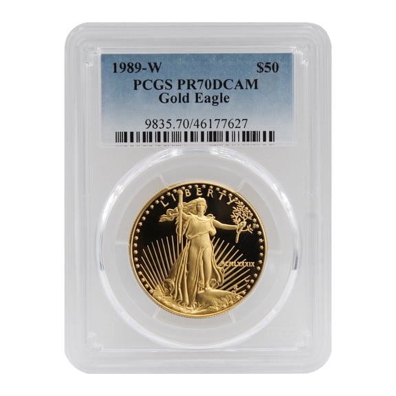 1989-W $50 Gold Eagle PCGS PR70 Deep Cameo U.S. Mint Coin