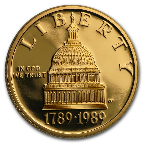 1989-W Gold $5 Commem Congressional Proof (w/Box & COA)