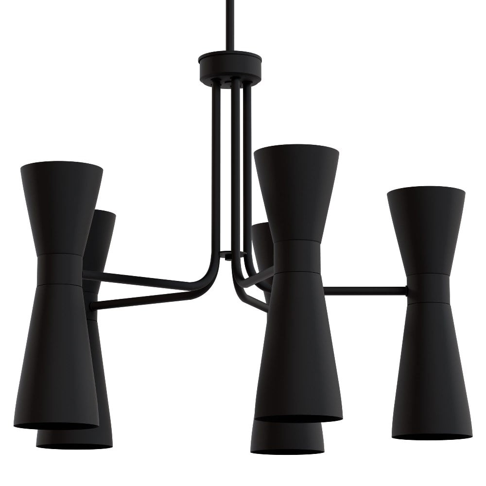 Zola 26" Matte Black 10-Light Mid-Century Modern Chandelier