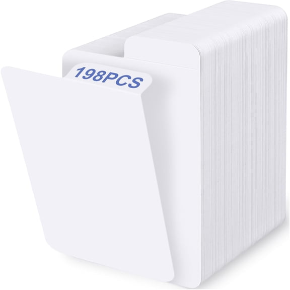 198PCS Trading Card Dividers, Paper Standard Vertical Divider for MTG/Sports/Games Categorization and Management - White