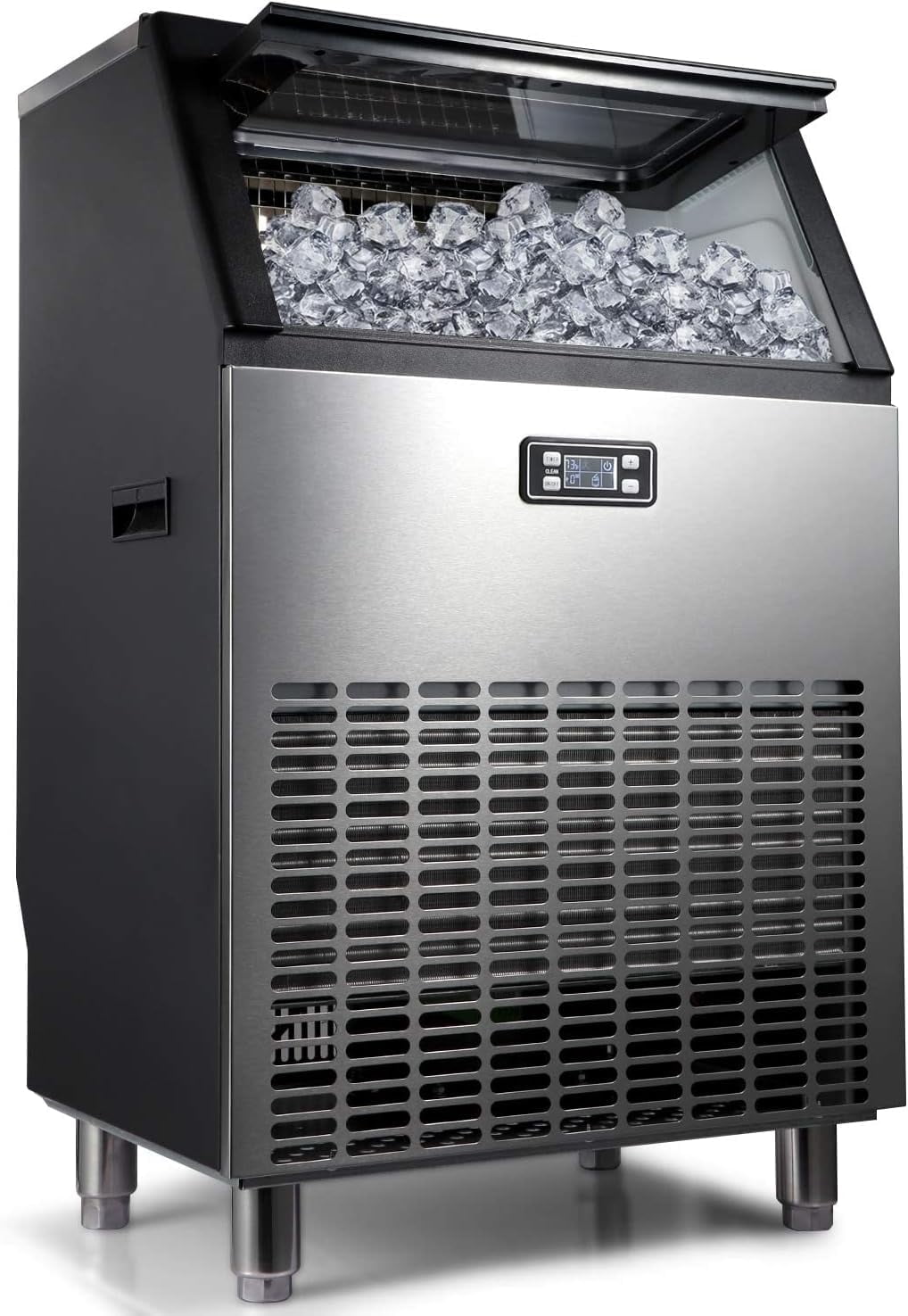 NSF Commercial Ice Maker 198lbs/24h, Commercial Ice Machine 55lbs Storage Bin, Under Counter Ice Maker Machine for Bar, Coffee Shop