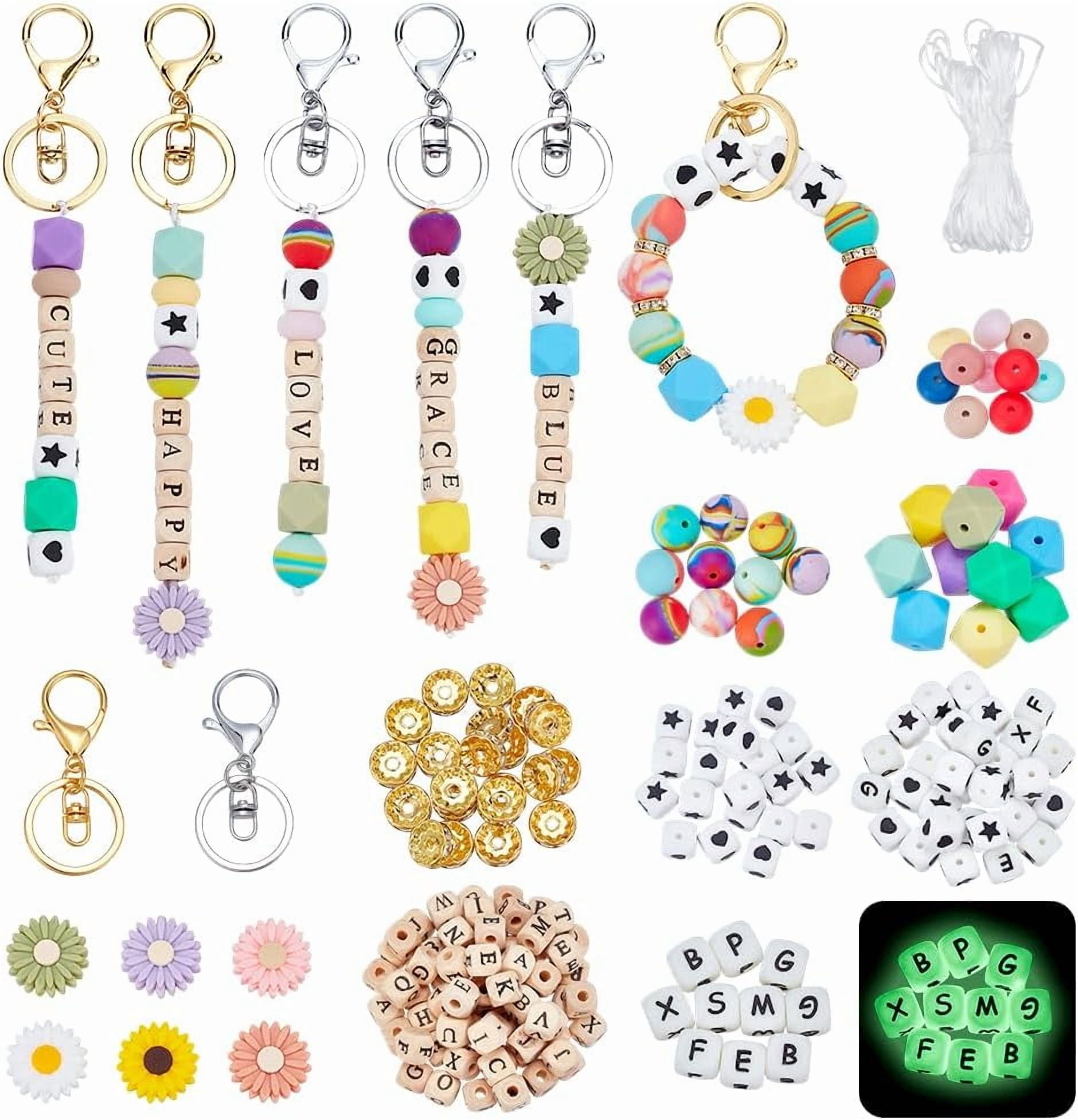 199 Pcs Keychain Making Kits Including Adjustable Letter Beads Jewelry ...