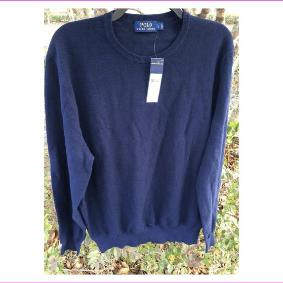 $199 Polo Ralph Lauren Men's Navy Crewneck Sweater Size: Large