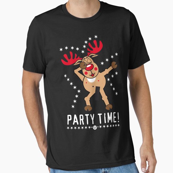199 Reindeer Party Time Dabbing Holiday Humor Graphic Unisex T-Shirt, up to size 5XL