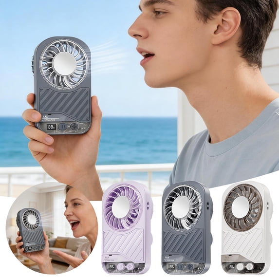 199 Speed Handheld Fan with Digital Display USB Rechargeable Portable Mini Fan High Speed Personal Cooling for Travel Camping by PALIFEUR