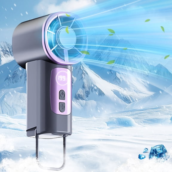 199 Speed Ice Clip Fan, Palm Sized 199 Speed Digital Display Ice Compress Clip Fan, Multi Scene Portable Mini USB Charging Cooler, Personal Gadget for Home Office and Travel