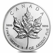 1990 1 oz Silver Canadian Maple Leaf .9999 Fine $5 Coin BU Sealed