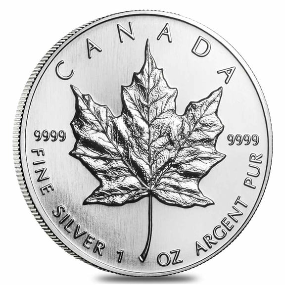 1990 1 oz Silver Canadian Maple Leaf .9999 Fine $5 Coin BU (Sealed)