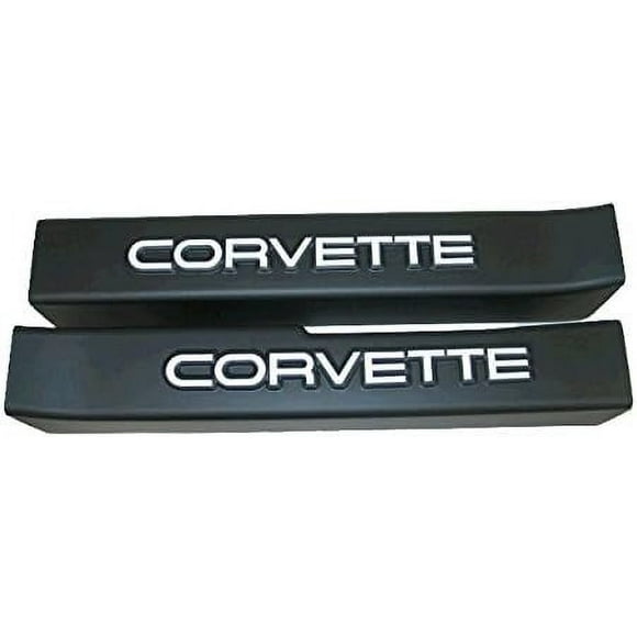 1990-1996 Corvette Door Sill Covers Black with White Logo