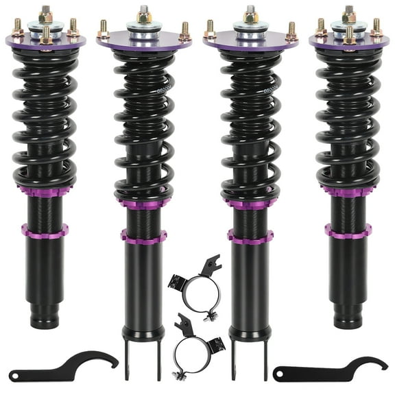 SPEEDWOW Coilover for 1990-1999 Honda Accord, 24 Levels Damper Adjustable Coilovers Suspension Struts Kit, Twin-Tube Lowering Kit Purple