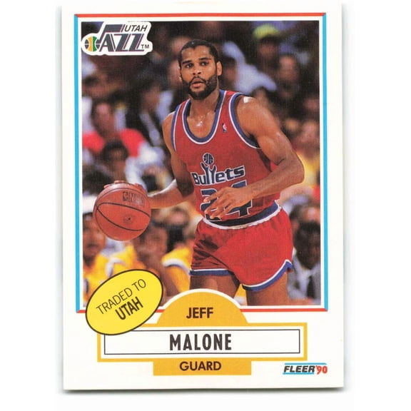 1990-91 FLEER #195 JEFF MALONE UTAH JAZZ