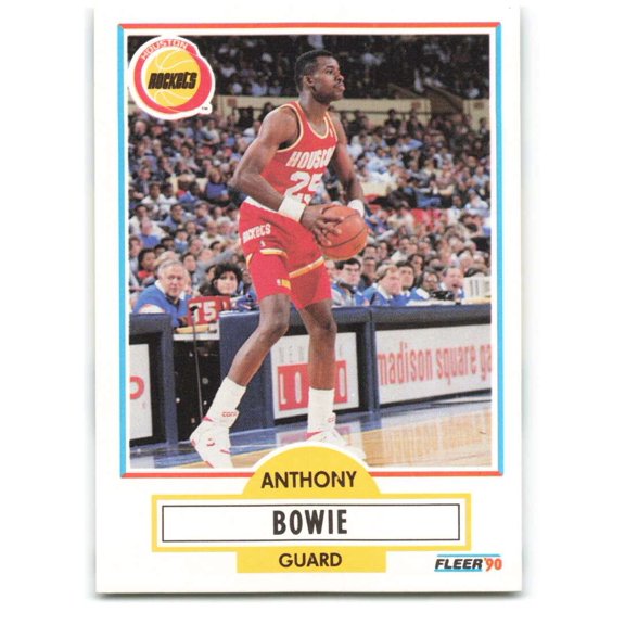 1990-91 FLEER #69 ANTHONY BOWIE RC HOUSTON ROCKETS