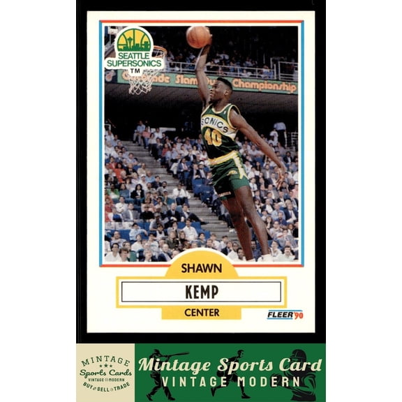 1990-91 Fleer Shawn Kemp #178 RC Seattle SuperSonics Basketball Card