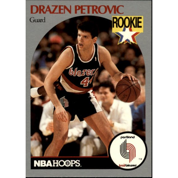 1990-91 Hoops #248 Drazen Petrovic RC Rookie NBA Basketball Trading Card New Jersey Nets