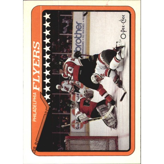 1990-91 O-Pee-Chee #80 Flyers Team NHL Hockey Trading Card