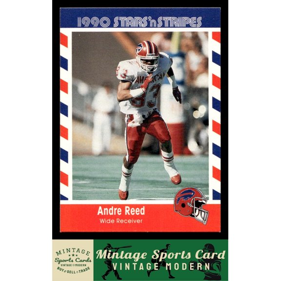 1990 Asher Candy Stars N Stripes Andre Reed Buffalo Bills #33 Football Card