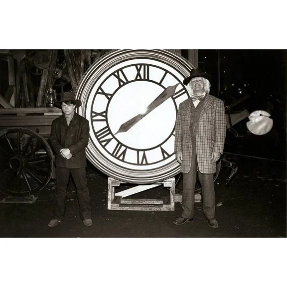 1990 Back To The Future Iii Movie Prop Clock Photo Marty Mcfly Doc Brown UNFRAMED PAPER POSTER