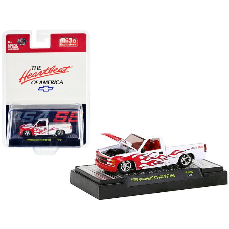 1990 Chevrolet C1500 SS 454 Truck White w/Red Flames and Red