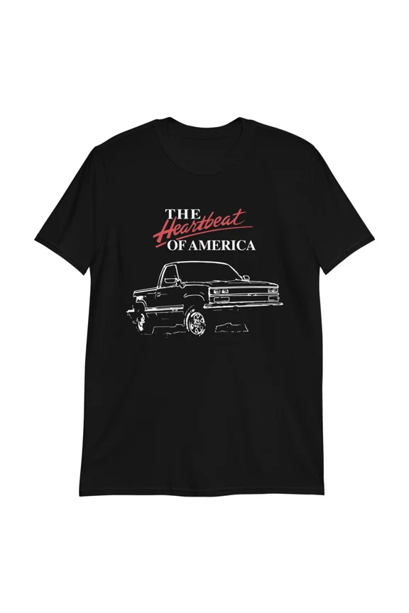 1990 Chevy K1500 Pickup Truck 4x4 Heartbeat of America Short-Sleeve T-Shirt
