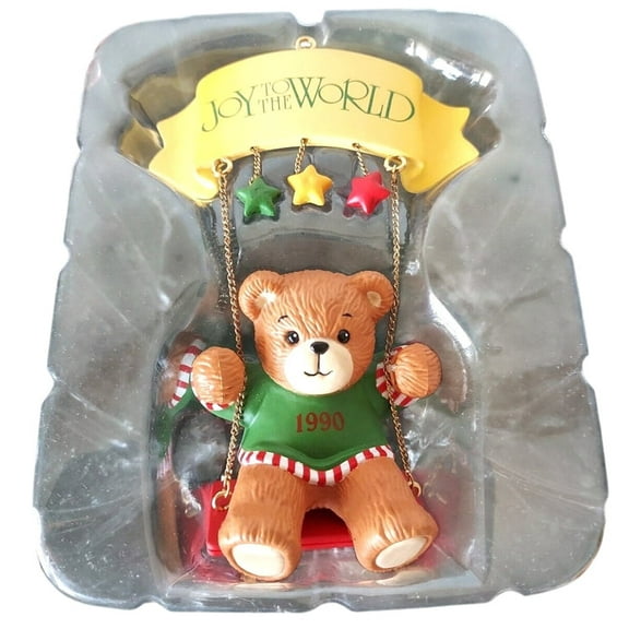 1990 Christmas Swingtime (Teddy Bear) Enesco Christmas Tree Ornament 568600