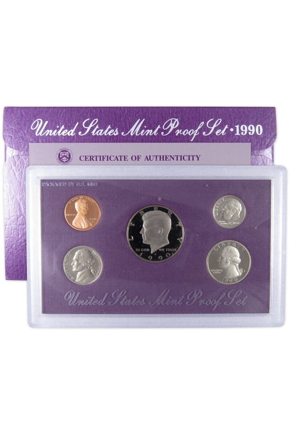 1990 Clad Proof Set U.S. Mint Original Government Packaging OGP COA