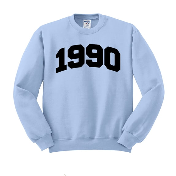 1990 College Style Sweatshirt Unisex Small Light Blue