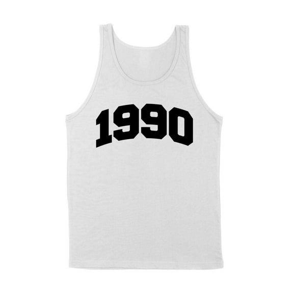 1990 College Style Tank Top Unisex Large White