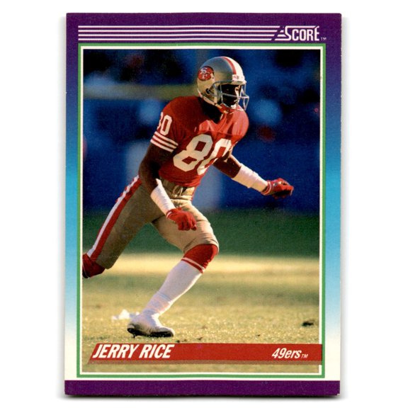 1990 Flagship Jerry Rice Football Card San Francisco 49ers Near Mint Or Better San Francisco 49ers NFL Football Trading Card