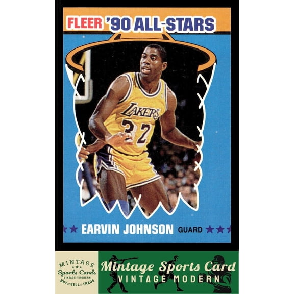 1990 Fleer All-Stars #4 Earvin Johnson Los Angeles Lakers Basketball Card NM/MT