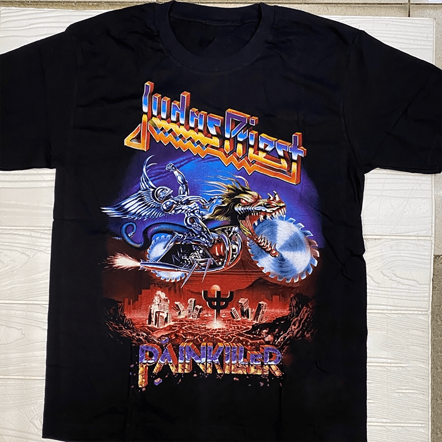 1990 Judas Priest Painkiller Shirt Heavy Metal Band Double