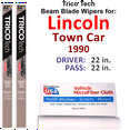 thumbnail image 1 of 1990 Lincoln Town Car Beam Blade Wipers (Set of 2), 1 of 3
