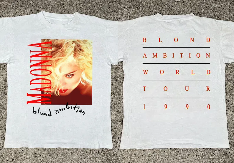 1990 Madonna Blond Ambition Tour Concert T-Shirt, Madonna Blond 