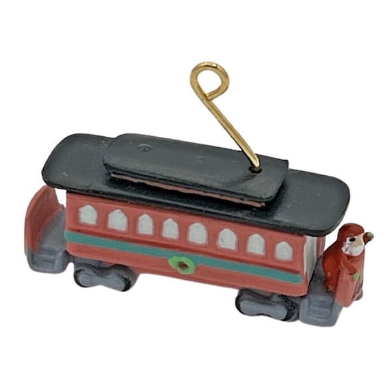 1990 Santa's Streetcar (Train) Hallmark Keepsake Christmas Tree Ornaments QXM5766