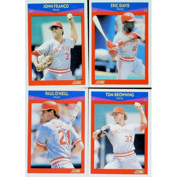 1990 Score 100 Super Stars Superstars Cincinnati Reds Team Set 4 Cards NM-MT