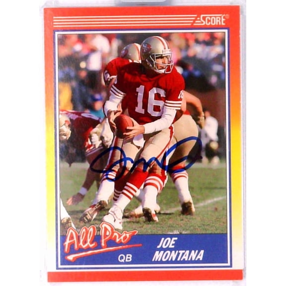 1990 Score All Pro Joe Montana #582 San Francisco 49ers NFL Autographed Football Trading Card
