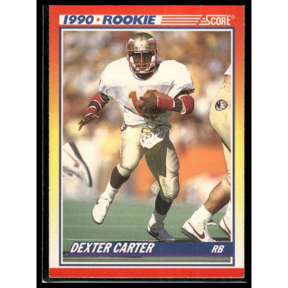 1990 Score Dexter Carter RC #657 Florida State Seminoles Football Card