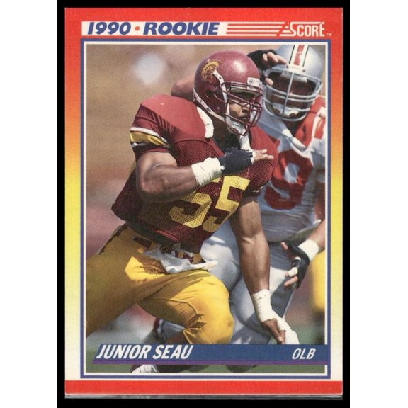 1990 Score Junior Seau #302 RC Football Card USC Trojans