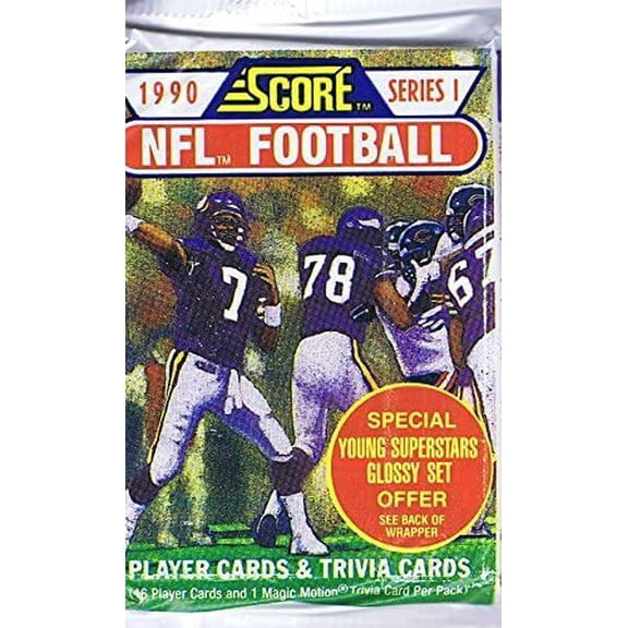 NFL Score 1990 Series 1 Football Trading Card WAX Box (16 Cards)