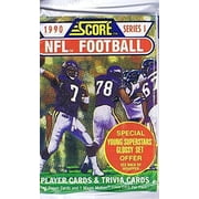 Collectible NFL Score 1990 Series 1 Football Trading Card WAX Box 16 Cards