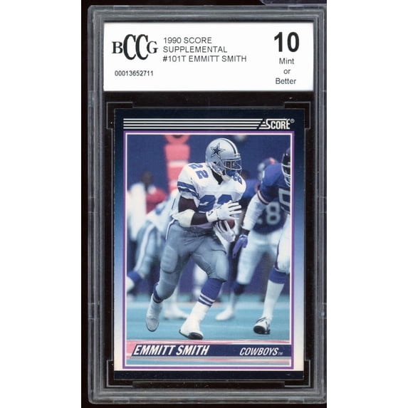 1990 Score Supplemental #101T Emmitt Smith Rookie Card BGS BCCG 10 Mint+