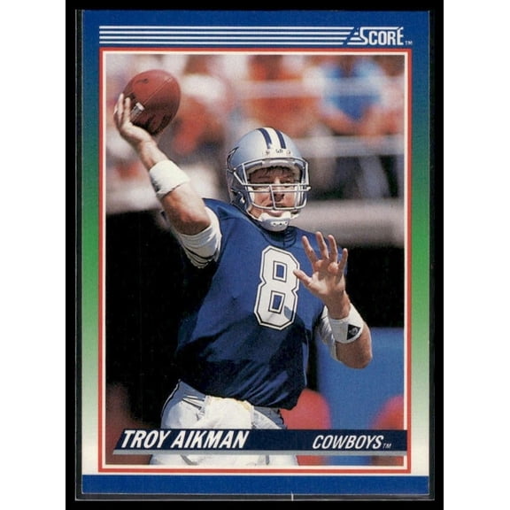 1990 Score Troy Aikman #21 Dallas Cowboys Football Card Near Mint or Better