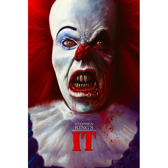 1990 Stephen King It Movie Poster Pennywise Dancing Clown Derry Maine Poster, Poster Only