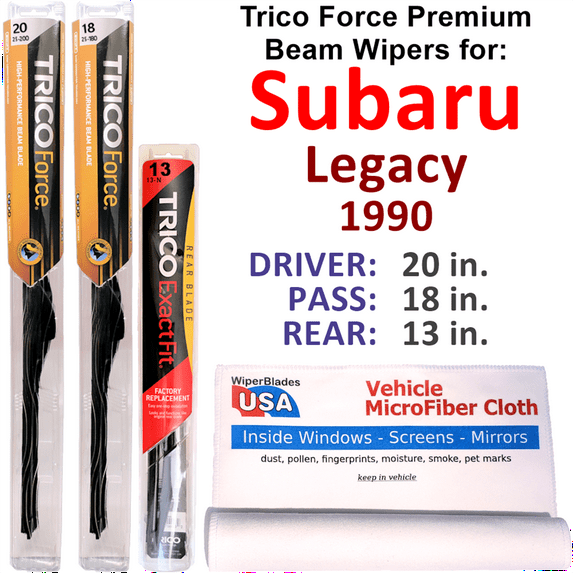 1990 Subaru Legacy Performance Beam Wipers (Set of 3) w/Rear Wiper