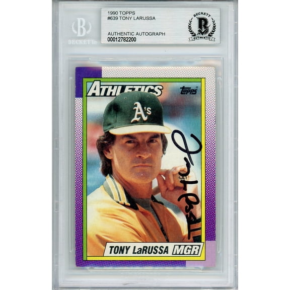 1990 TOPPS TONY LARUSSA AUTO #639 BAS BECKETT (200)