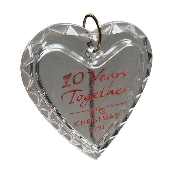 1990 Ten Years Together (Anniversary) Hallmark Keepsake Christmas Tree Ornaments QX492-9