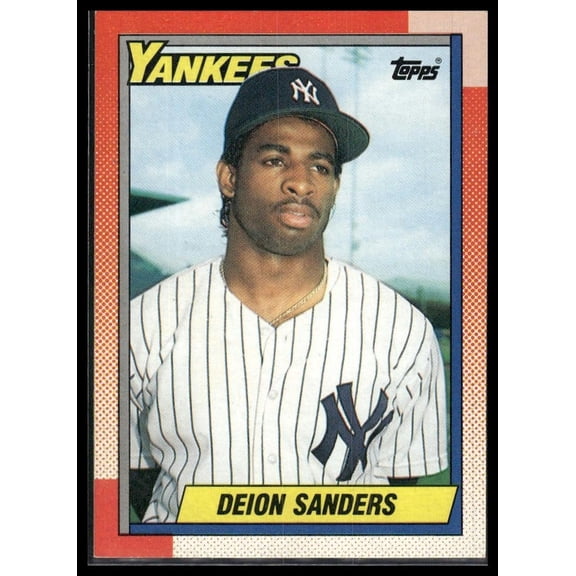 Very Good 1990 Topps Deion Sanders #61 RC New York Yankees Baseball Card