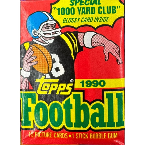 1990 Topps Unopened Football Card Wax Pack Includes 15 Cards (Possible , Junior Seau Rookie Cards)